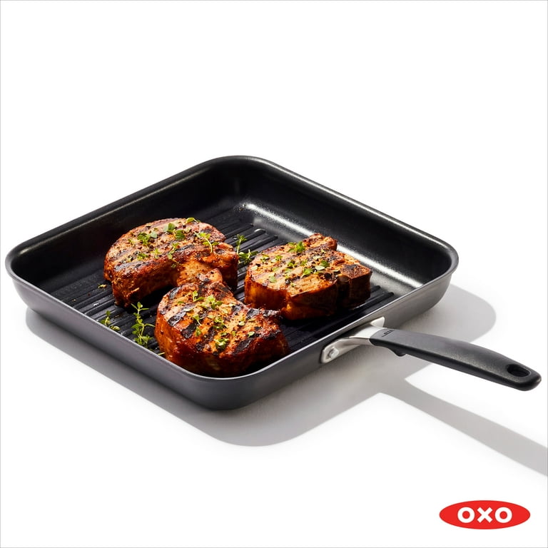 OXO Good Grips 8 Frying Pan Skillet, 3-Layered German Engineered Nonstick  Coating, Stainless Steel Handle with Nonslip Silicone, Induction Suitable
