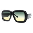 thumbnail image 3 of Womens Sunglasses Bold Beveled Square Shades UV 400 Black, Green Beige, 3 of 4