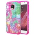 thumbnail image 3 of SPY Case for Motorola Moto Z2 Play Case, Moto Z2 Play Slim Hybrid Dual Layer[Shock Resistant] Case for Moto Z2 Play - Teal Flower, 3 of 4