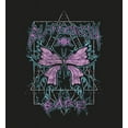 thumbnail image 2 of Distressed Black Metal Butterfly Adult Black Crew Neck Short Sleeve Tee-Medium, 2 of 4