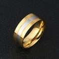 thumbnail image 3 of Minnieouse Anillo de moda con ranuras de titanio y acero, bandas de boda redondas de moda mate, anillos exquisitos, accesorios de ropa, regalos de Accesorios de disfraces Oro 6#, 3 of 6