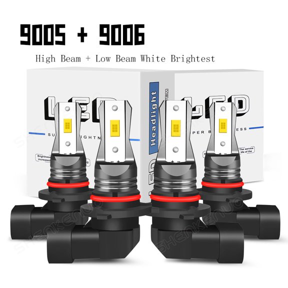 9005 9006 LED Headlights High Low Beam Bulbs 40W Super Bright 6000K Cool White