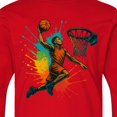 thumbnail image 4 of Inktastic Colorful Basketball Art for Sports Enthusiasts Long Sleeve Youth T-Shirt, 4 of 5