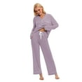 thumbnail image 5 of GEX Cotton Women's Pajamas Set Button-Down Long Short Sleeve Shirt PJ Pants Two-piece Night Suit Sleepwear Loungewear, 5 of 7