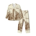 thumbnail image 1 of Fotbe New York Pijama de Hombre con Estampado de Manga Larga, Conjunto de 2 Piezas, Ropa de Dormir Suave y Cómoda con Bolsillos-Large, 1 of 7