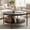 Charcoal Gray-Round, variant on Manxile 2-Tier Round Coffee Table with Open Lower Shelf for Living Room