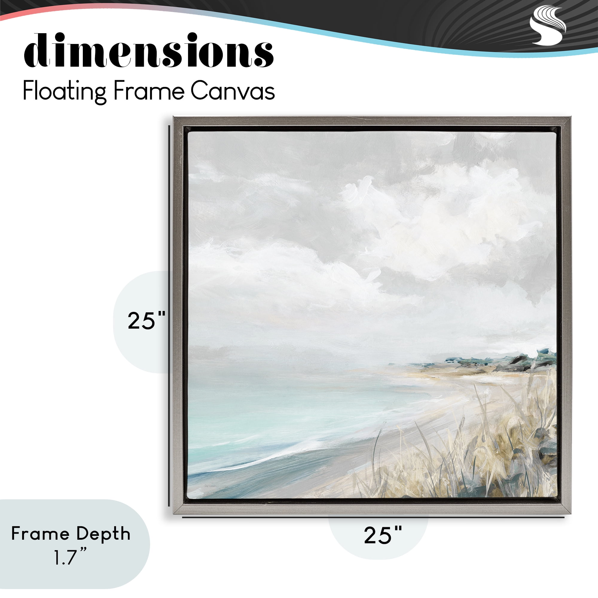 Stupell Industries Coastal Morning By The Dunes Gray Framed Floater Canvas Wall Art, design by Carol Robinson