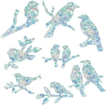 16pcs Spring Summer Bird Window Clings 8 Styles Hummingbirds Branch Window Stickers Window Gel Decorations Large Rainbow Window Clings Door Window Static Decals for Kitchen Bedroom white