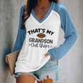 thumbnail image 2 of WEAIXIMIUNG Chemises de Maternité Boutonnées Femmes Décontractées Légères Col Rond Chandails en Molleton Manches Longues Imprimé Graphique Football Pull T-Shirt, 2 of 4