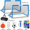 thumbnail image 2 of Set de Porterías de Fútbol para Jardín - 2 Porterías Portátiles de 1.5 m x 1.1 m, Equipo de Entrenamiento, Red Plegable con Balón de Fútbol, Set para Juegos y Deportes, 2 of 6