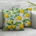 thumbnail image 3 of JEUXUS  Lemon Fruits Throw Pillow Cover Floral Branches Leaves Pillow Case Pillowcase for Bedroom, Living Room, Cushion Sofa Standard  White Yellow Green, 3 of 5