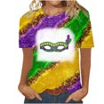 thumbnail image 2 of Fiudx Ofertas Del Día Tops con Estampado de Moda para Mujer, Blusa de Manga Corta, Camisetas Divertidas con Cuello Redondo, 2 of 3