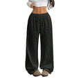 thumbnail image 2 of Womens Leopard Print Pants Wide Leg Lounge Sweatpants Elastic Waist Casual Trousers with Pockets, 2 of 8