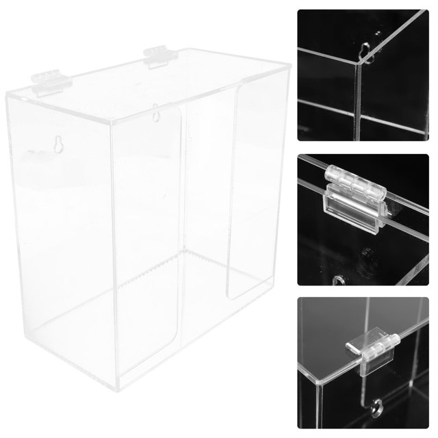 unbranded 1Jgo Caja Dispensadora De Mascarillas Acrílica Transparente Con Espacio Para Guantes Y Pañuelos