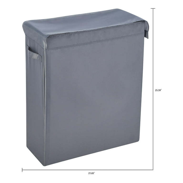 Mainstays Slim Polyester Collapsible Laundry Hamper with Velcro Lid 