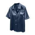 thumbnail image 4 of Olyvenn Women's Dressy Business Casual Silk Blouses Long Sleeve Button Down Satin Work Office Shirts Tops 2026 Navy M, 4 of 9