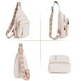 thumbnail image 6 of BadPiggies Women's Leather Sling Bag Travel Small Crossbody Bags Vegan Leather Fanny Pack Chest Bag (White), 6 of 8