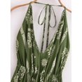 thumbnail image 2 of Women Floral Print Backless Sexy Beach Bohemian Maxi Dress Lady High-Low Tassel Strapless Vacation Boho Dress, 2 of 7