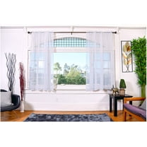 All American Collection Doli Sheer Curtains , Two 54" x 63" Panels in Vibrant Designer Colors (White 54" x 63")