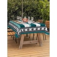 thumbnail image 3 of Outdoor Tablecloths with Umbrella Hole & Zipper, Teal Blue Anchor Tablecloth Rectangle 60x84 Inch, Nautical Summer Beach Coastal Ocean Waterproof Table Cloth, Patio/Pool/Picnic Table Covers, 3 of 8