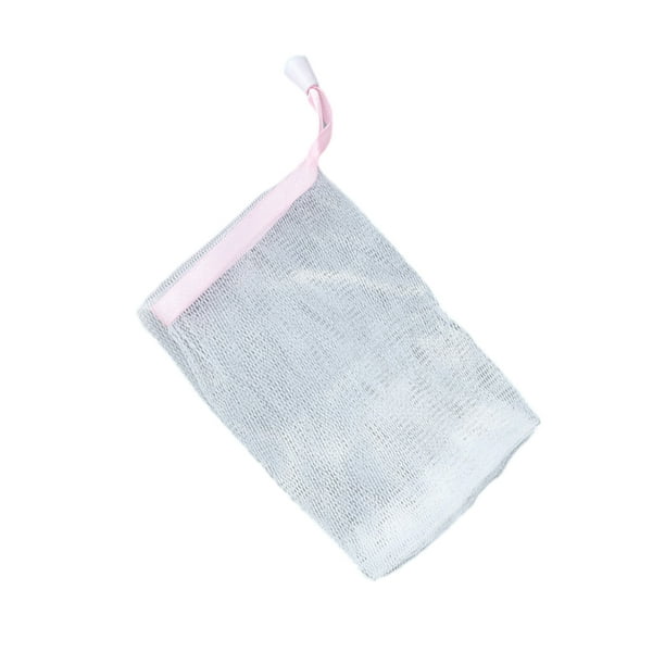 Wosthever Bolsas de jabón Limpiador facial Cuerpo Burbuja Red Hecho a mano Espuma Cordón Delicado Suministros de baño para el hogar Juegos de accesorios de baño Rosa