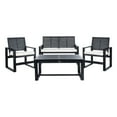thumbnail image 5 of SAFAVIEH Ozark Outdoor Patio 4 Piece Conversation Set, Black Wash, 5 of 8
