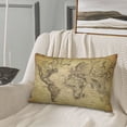 thumbnail image 4 of Plush Throw Pillow Covers, Vintage World Map Pillow Cases with Invisible Zipper, Breathable Microfiber Pillow Cases Standard Size for Sleeping Bedroom Sofa Living Room 14x20, 4 of 5