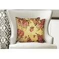 thumbnail image 4 of Ambesonne Rose Throw Pillow Cover 2 Pack, Victorian Style Pattern, 16", Cream Pink Green, 4 of 6