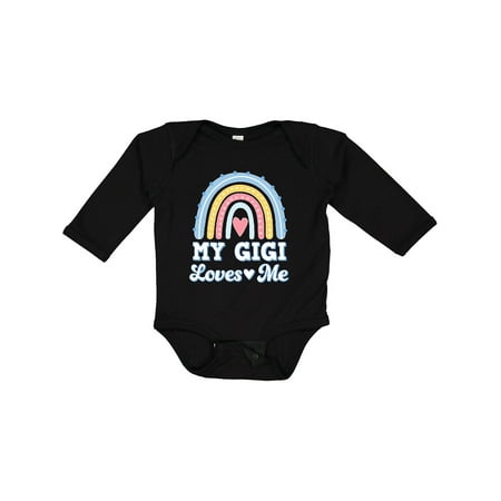 

Inktastic My Gigi Loves Me Retro Rainbow Gift Baby Girl Long Sleeve Bodysuit