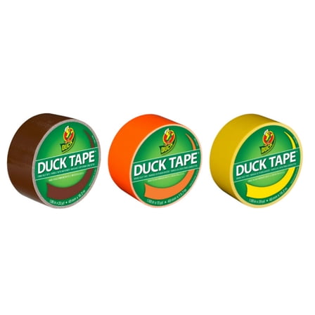 Duck Brand Color Duct Tape Fall Harvest Combo 3-Pack, Brown, Orange and Yellow, 55 Yards Total