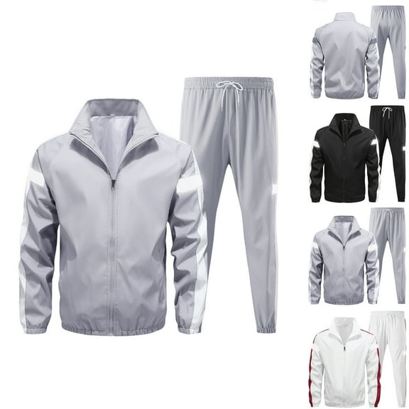 purcolt Men's Casual Active Tracksuits Full Zip Sports Jogging Suits Sets Athletic Running 2 Piece Sweatsuits with Zip Pockets