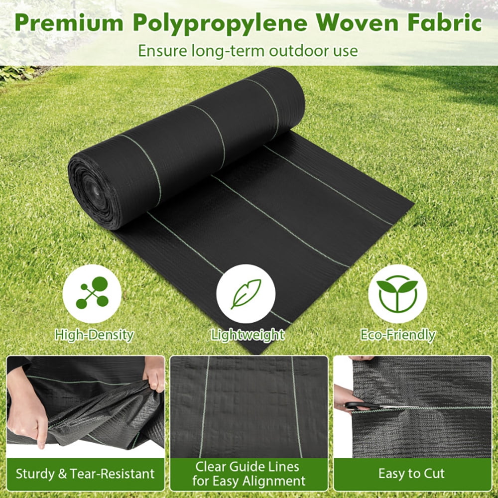 Spaco 6.5 x 330/4 x 250/6 x 300 Feet Weed Barrier Landscape Fabric-6 ft, Weed Block Fabric Heavy Duty