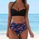 thumbnail image 2 of MKLEKYY Bikini Mujer Traje De Baño Women High Waisted Bikini Sexy Push Up Two Piece Swimsuits Vintage Swimsuit Two Piece Retro Ruched High Waist Print Bikini Set 993, 2 of 6