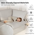 thumbnail image 6 of The Magic Home 162" U shape Modular Sectional Sofa with Movable Ottomans, Modern Hemp Velvet Deep Seat Couches for Living Room, Apartment, Office, 4-Seat, Beige Sofa, 6 of 14