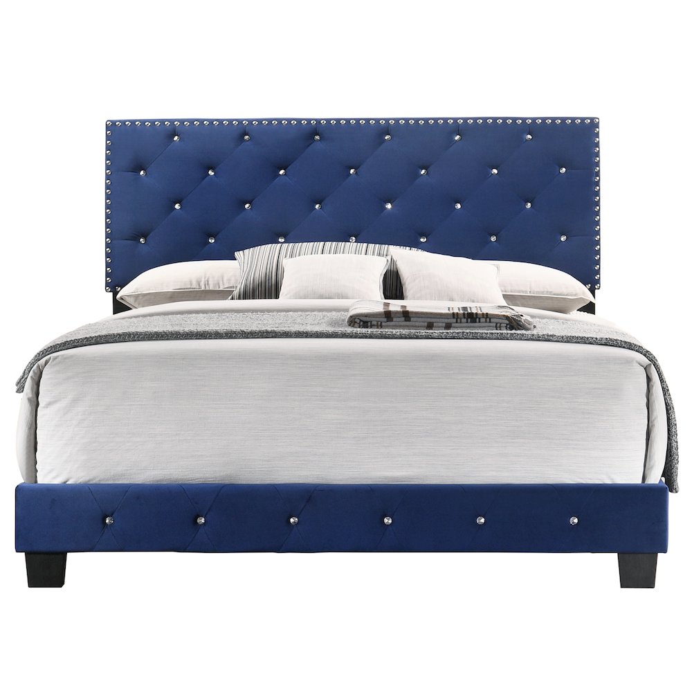 Glory Furniture Suffolk Queen Bed in Navy Blue Color