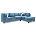 thumbnail image 3 of Glory Furniture Malone Microsuede Sectional in Aqua, 3 of 7