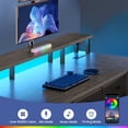 thumbnail image 3 of Greenstell Bureau de Jeu Informatique 64 Pouces avec LED, Bureau en L avec Prises et Support pour Moniteur, Bureau de Maison avec Tiroirs de Rangement, Noir, 3 of 7