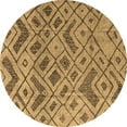 thumbnail image 1 of Ahgly Company Indoor Round Abstract Brown Modern Area Rugs, 4' Round, 1 of 4
