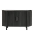 thumbnail image 3 of Curved Buffet Cabinet with Storage, BUG HULL 48 inch Kitchen Sideboard Cabinet with 4 Doors, Coffee Bar Cabinet Storage Cabinet for Dining Room, Living Room, Walnut, 3 of 8