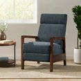 thumbnail image 2 of Noble House Ismay Indoor Standard Fabric Waterfall Pushback Recliner, Charcoal and Brown, 2 of 9