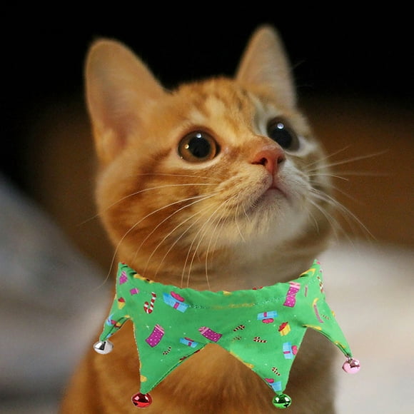 TIMIFIS Cat Dog Christmas Outfit Dog Cat Collar Christmas Pet Collar With Bell Adjustable Dog And Cat Collar Accessories