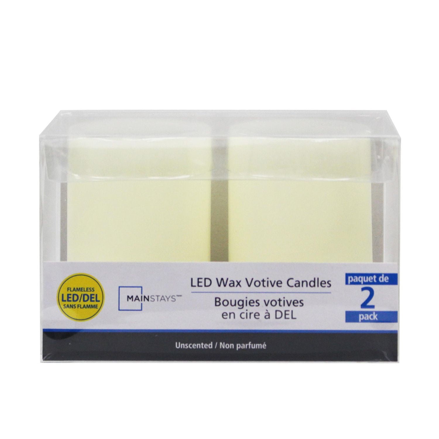 Mainstays Unscented LED Wax Votive Candles, Pack of 2, 1.875"x2.5"H