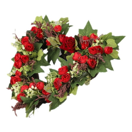 Valentine Heart Shaped Wreath Front Door Heart Wreath Hanging Wreath Garland