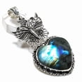thumbnail image 2 of Natural Labradorite Gemstone 925 Steling Silver Jewelry Pendant 2.96", 2 of 2
