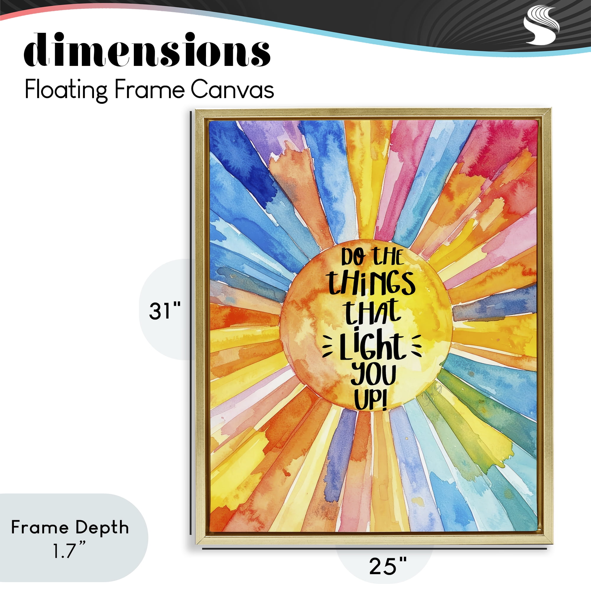 Stupell Industries Things That Light You Up Gold Framed Floater Canvas Wall Art, design by Shelly Craig