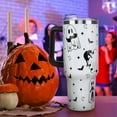 thumbnail image 2 of Halloween Tumbler 40oz with Lid & Straw - Gothic Ghost Cat Design, Vacuum Insulated, Leakproof Stainless Steel Cup - Spooky Gift for Women & Girls (Fall, Thanksgiving), 2 of 6