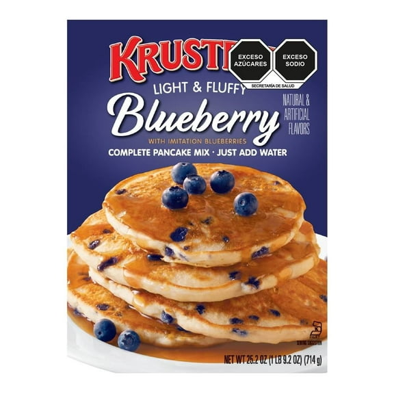 Harina para hot cakes Krusteaz sabor moras 714 g