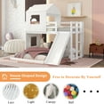 thumbnail image 3 of Bellemave Twin Over Full House Bunk Bed with Slide, Wood L-Shaped Fort Loft Bunk Beds Frame with Ladder, Floor Playhouse Bed, No Need Spring Box (White), 3 of 8