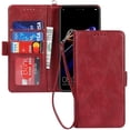 thumbnail image 1 of IBAOLE Huawei P30 Pro Wallet Case,Premium Leather Magnetic Flip Kickstand Handstrap Wallet Case with Card Holder for Huawei P30 Pro-Blue Red HUAWEI P20 Lite, 1 of 7