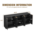 thumbnail image 3 of Hassch 67 Inch Large Buffet Sideboard with 6 Doors, Farmhouse Coffee Bar Cabinet, Modern Storage Cabinet for Kitchen, Dining Room, Living Room, Black, 3 of 7
